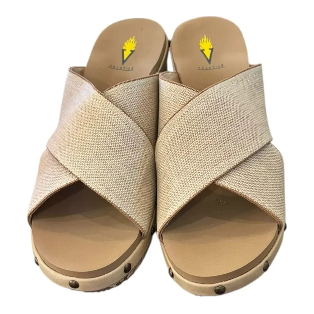 New Volatile Women's “Sandpointe” Natural Wedge Sandals 11